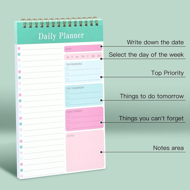 EOOUT 10 Pack To Do List Notepad 5" x 8" Daily Planner 30 Sheets for Work, Academic, Fitness Journal Workout Notebook - Image 4