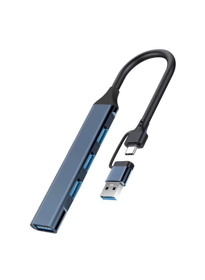 MAZE MTU-9666 4 in 1 USB C & A HUB USB Hub 3.0 4 Ports Multiport Adapter Ultra Slim Data Hub USB A Splitter [Charging Not Supported] Multiple USB Extension for Laptop,Desktop PC,Xbox,PS5,Mouse,Keyboard,Flash Drive,U Disk,Printer - Image 1