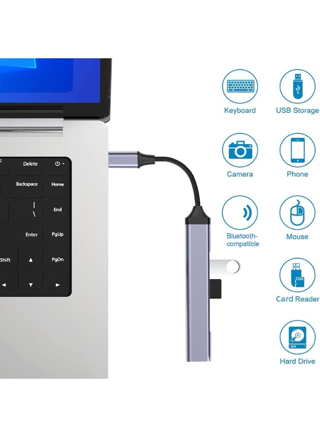 MAZE MTU-9666 4 in 1 USB C & A HUB USB Hub 3.0 4 Ports Multiport Adapter Ultra Slim Data Hub USB A Splitter [Charging Not Supported] Multiple USB Extension for Laptop,Desktop PC,Xbox,PS5,Mouse,Keyboard,Flash Drive,U Disk,Printer - Image 2