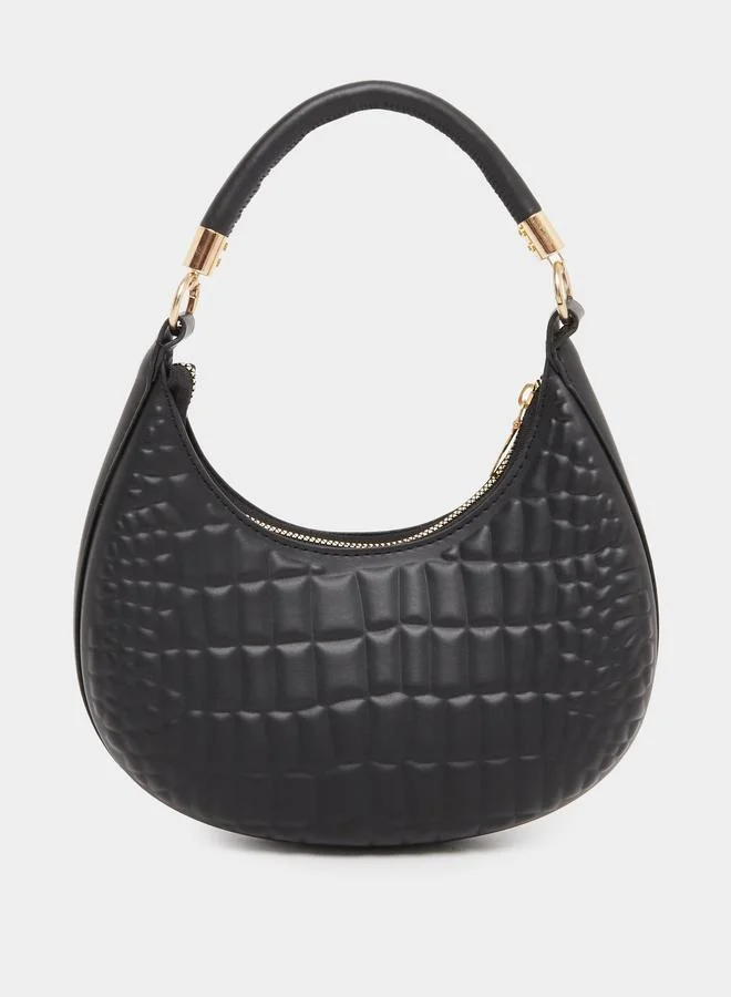 Styli Styli Textured Handbag with Zip Closure