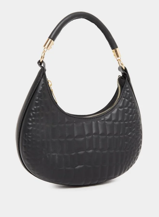 Styli Styli Textured Handbag with Zip Closure