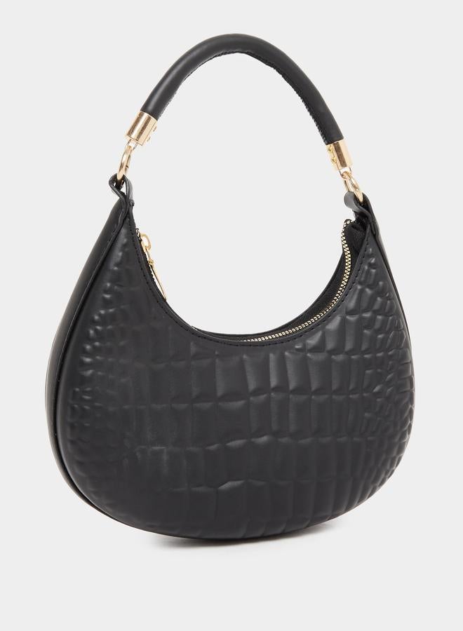 Styli Textured Handbag with Zip Closure - Image 1