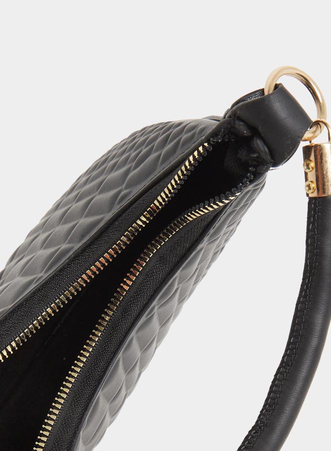 Styli Textured Handbag with Zip Closure - Image 4
