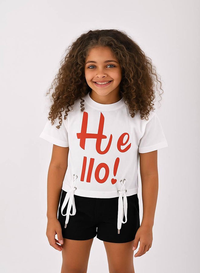 سي إن جينز وير كيدز تي شيرت أبيض صيفي للبنات  - Image 1