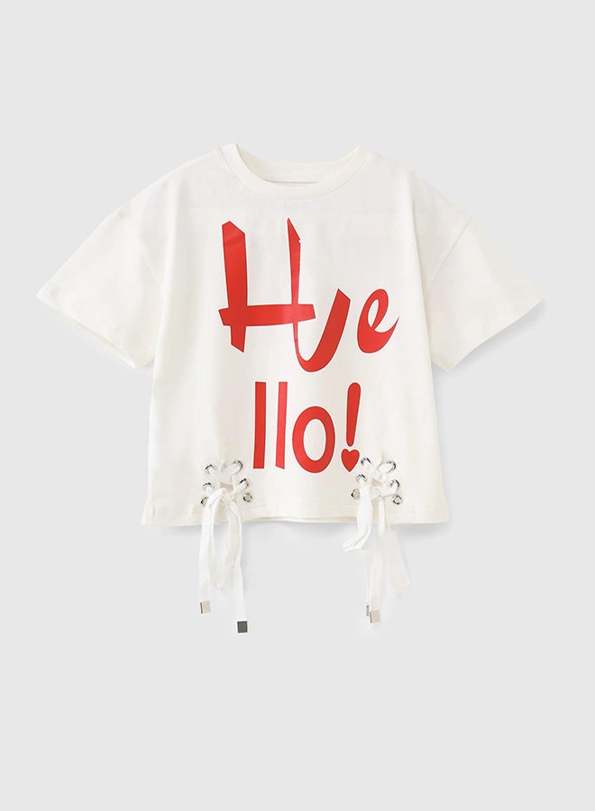 سي إن جينز وير كيدز تي شيرت أبيض صيفي للبنات  - Image 2