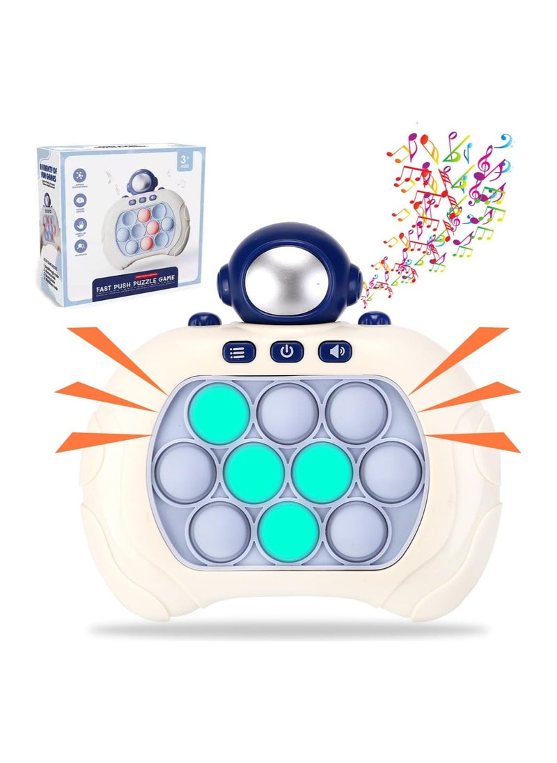 Generic KIDSZONE Pop Quick Push Bubbles Game, Pop It Electronic Game, Puzzle Fidget Toy, Pop It Light Up Game, Push Pop Game Controller Bubble Sensory Fidget Toy for Children Adults (White Astronaut) 
