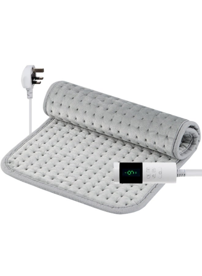 لولكس وسادة تدفئة لولاكس، وسادة تدفئة كهربائية مصممة لتخفيف آلام الظهر والرقبة والساق، تتميز بإعدادات متعددة لدرجة الحرارة، وإيقاف تلقائي، وقابلة للغسل (12 × 24 بوصة، رمادي) - Image 1