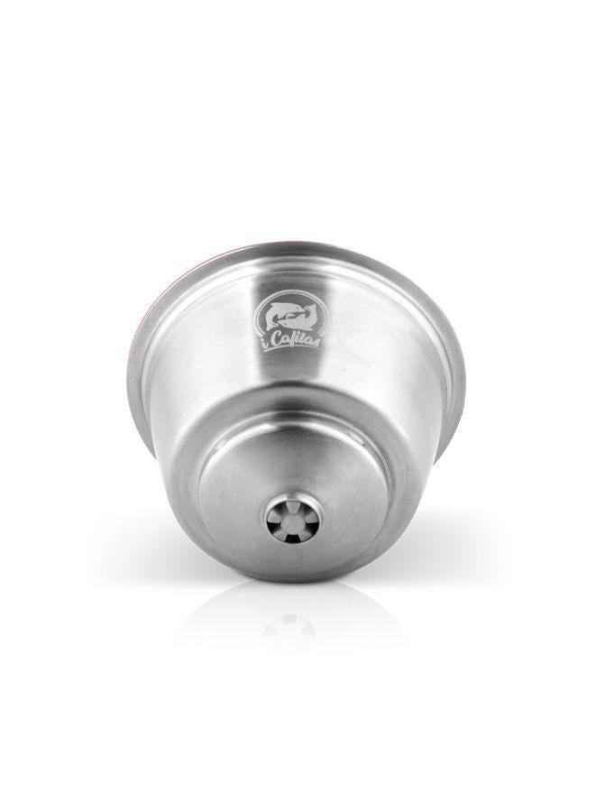 Reusable Stainless Steel Milk Foam Pod With Spoon And Brush Silver/Red - Image 2