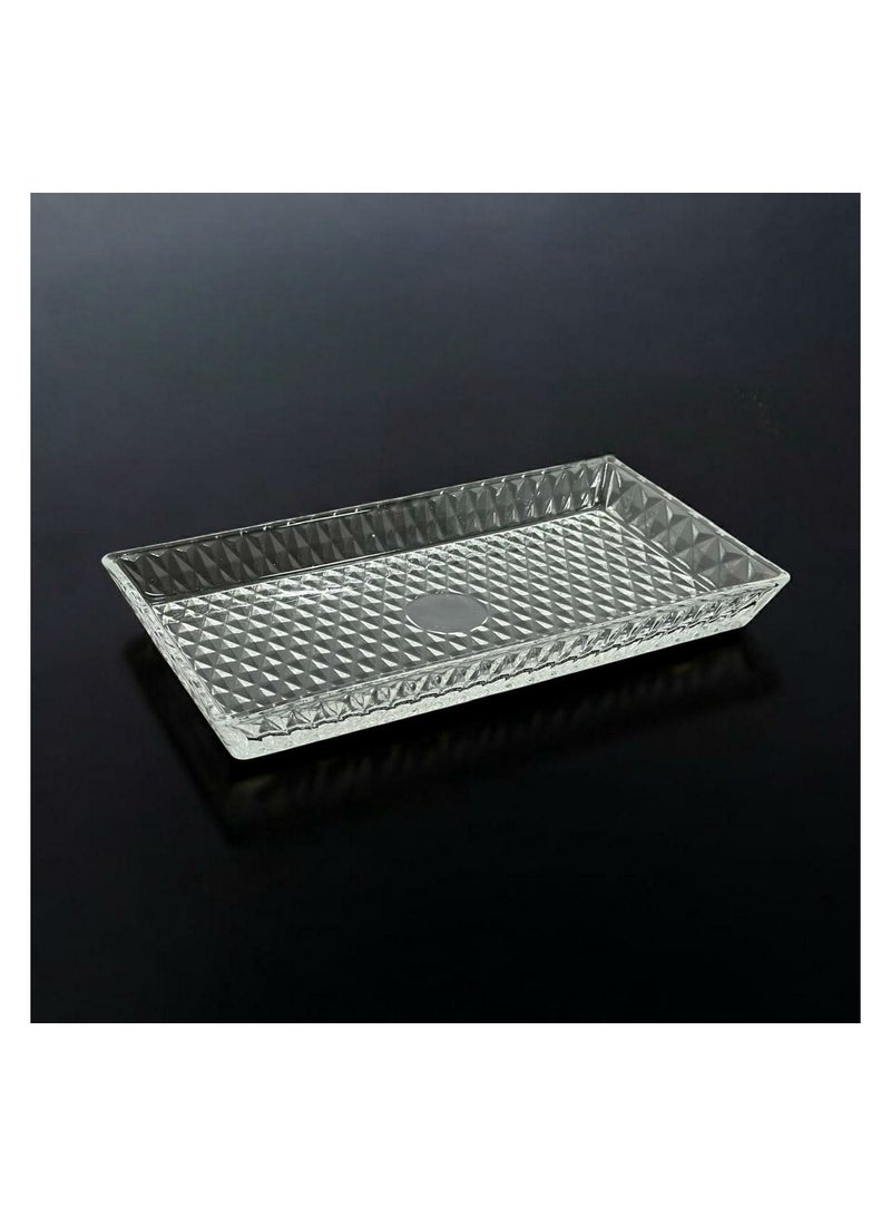 Glass serving plate for sweets and fruits, multi-purpose