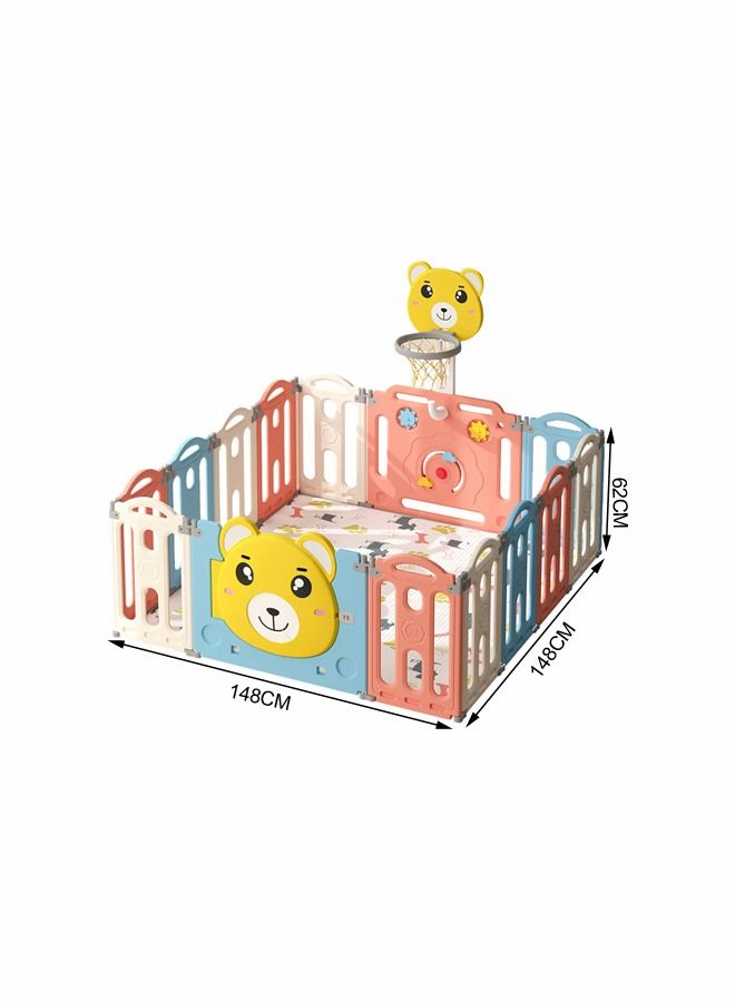JSAITOYS سياج بلاستيكي قابل للطي للأطفال من رياضات الأطفال، روضة أطفال كبيرة  - Image 5