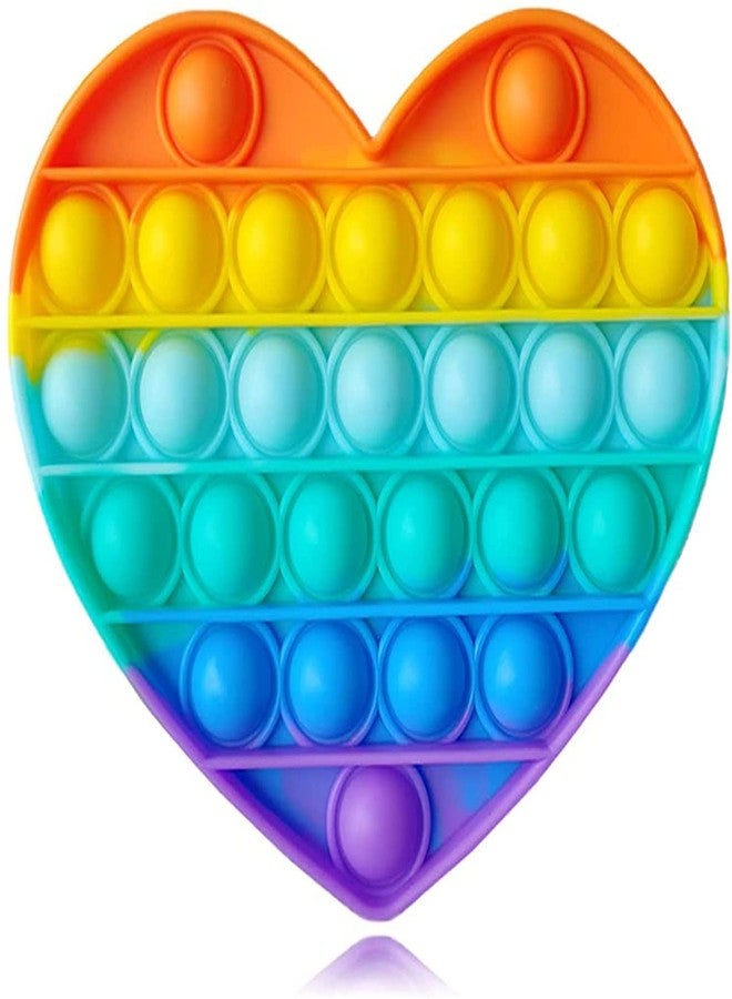 AIMERS Sensory Pop Toy, Bubble Pop Fidget Anti-Stress Toy, Anxiety Pressure Relief Board Games Pop Fidget Toy for Office School Kids Adults (Rainbow Heart Shape) - Image 1