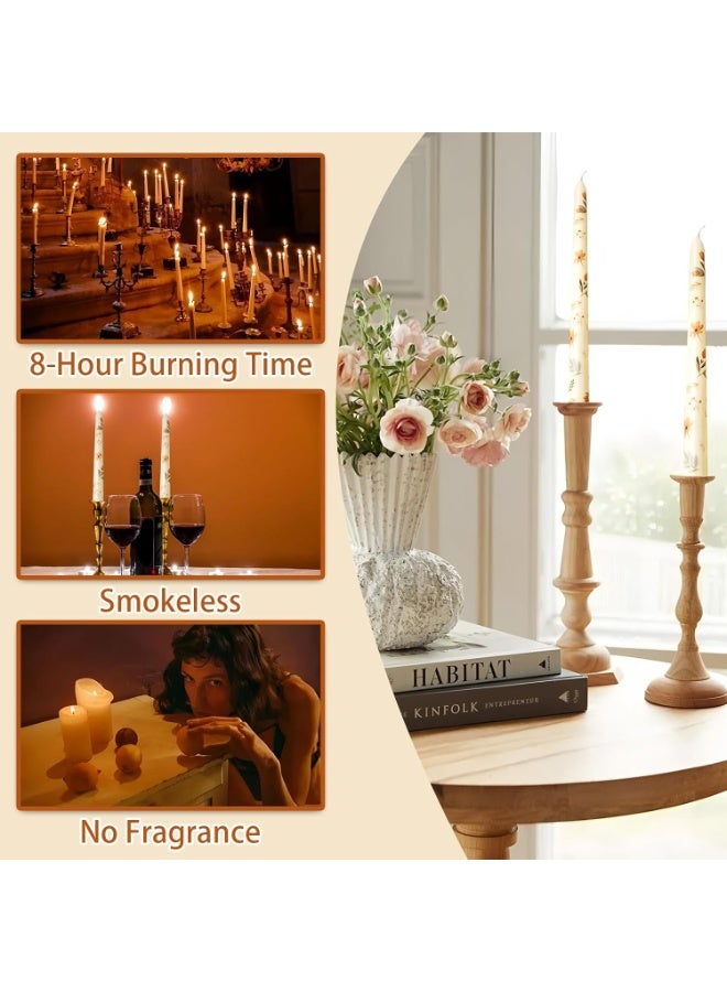 Print Taper Candles Set of 2,Handmade Drip Candle,10 Inch Long Tapered Candle Sticks for Wedding Gifts & Home Decor（Yellow) - Image 4