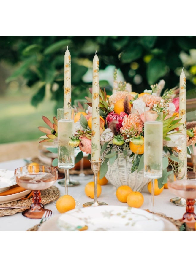 Print Taper Candles Set of 2,Handmade Drip Candle,10 Inch Long Tapered Candle Sticks for Wedding Gifts & Home Decor（Yellow) - Image 5