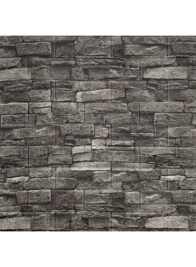 Rylan Self-Adhesive Waterproof PE Foam 3D Wall Panels Wallpaper Sticker for Bathroom, Living Room, and Home Decoration (70 x 77cm, Appx. 5.8Sq Feet) (1pc Grey Stone) - Image 1