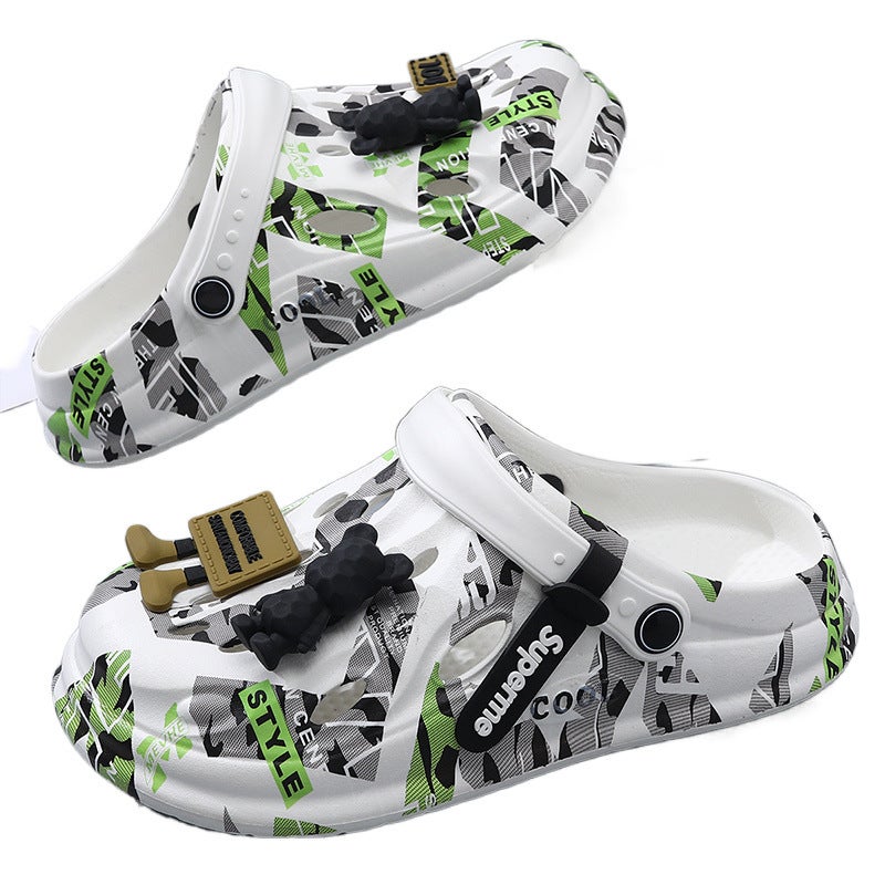 Croc Shoes Men''s Summer Outer Wear Trendy New Thick-Soled Wear-Resistant Sports Breathable Sandals Beach Men''s Slippers - Image 2