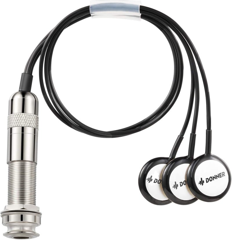 Donner Acoustic Guitar Pickup, Guitar Pickups Sound Seeker Pure Sound Transducer for Cello Banjo Ukulele Mandolin Guitar Microphone Pickup - Image 1