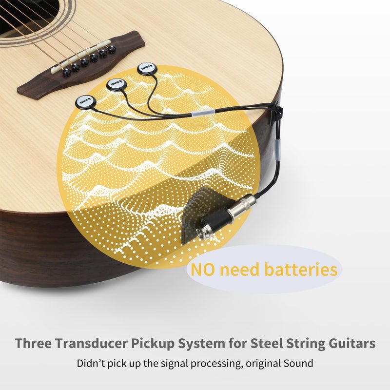 Donner Acoustic Guitar Pickup, Guitar Pickups Sound Seeker Pure Sound Transducer for Cello Banjo Ukulele Mandolin Guitar Microphone Pickup - Image 4