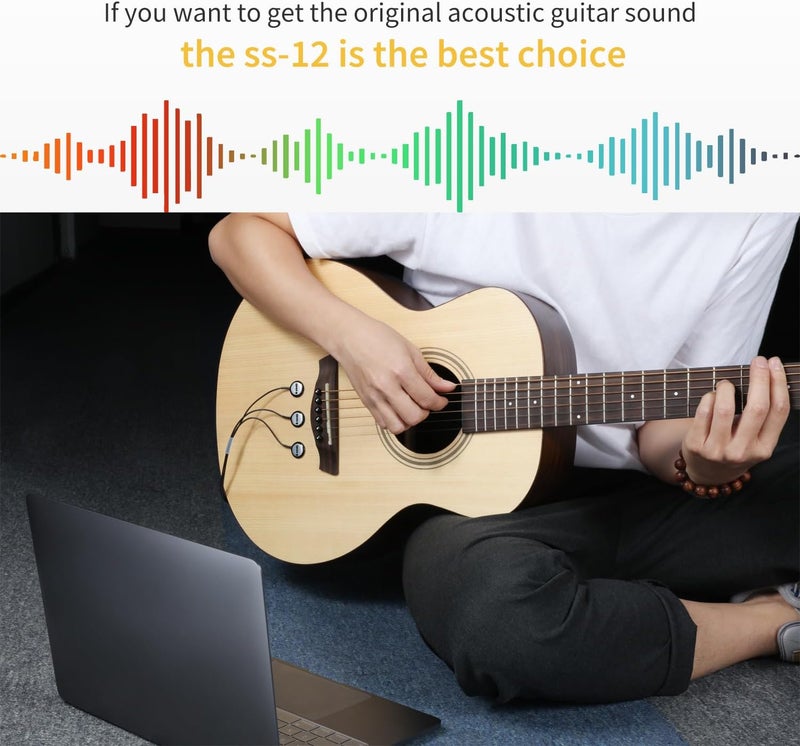 Donner Acoustic Guitar Pickup, Guitar Pickups Sound Seeker Pure Sound Transducer for Cello Banjo Ukulele Mandolin Guitar Microphone Pickup - Image 5