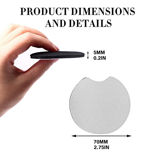 NEOACT 40 PCS Sublimation Blank Car Coasters, 2.75 in Circular Opening Blank Sublimation Coasters for Thermal Sublimation Heat Transfer DIY Crafts Painting,Car Coasters - Image 2