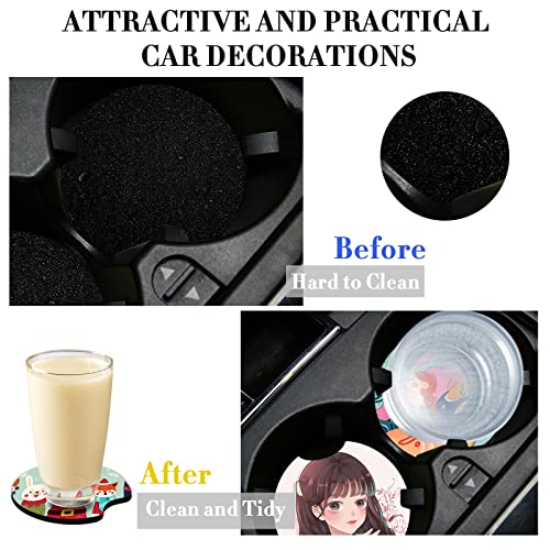 NEOACT 40 PCS Sublimation Blank Car Coasters, 2.75 in Circular Opening Blank Sublimation Coasters for Thermal Sublimation Heat Transfer DIY Crafts Painting,Car Coasters - Image 4
