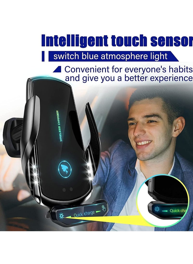 Y&D Wireless Car Charger for All Smartphones, 15W Fast Charging Auto Clamping Phone Mount Holder，Auto Air Vent Black - Image 2