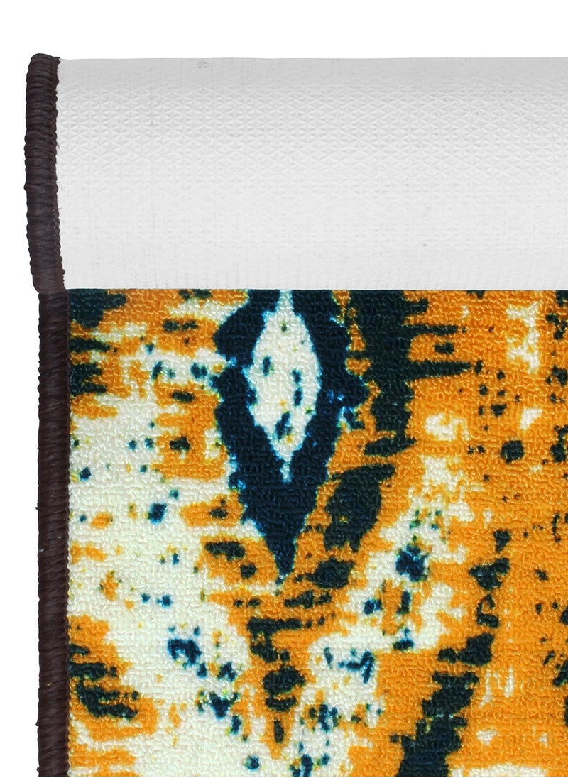 Story@Home - Story@Home Carpet For Living Room Anti-Slip Washable Rugs For Living Room, Boho Rug, Abstract Print (Blue And Yellow, 90 X 150 Cm) - Image 1