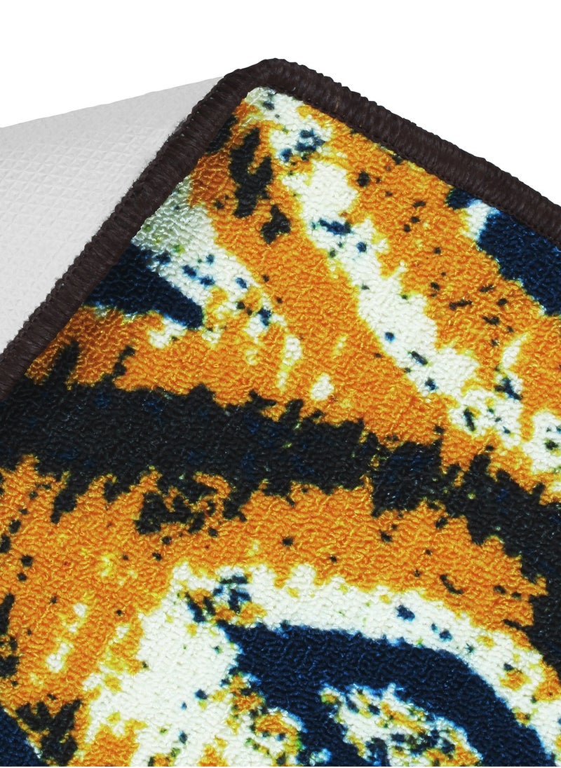 Story@Home - Story@Home Carpet For Living Room Anti-Slip Washable Rugs For Living Room, Boho Rug, Abstract Print (Blue And Yellow, 90 X 150 Cm) - Image 1
