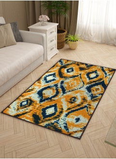 Story@Home Carpet For Living Room Anti-Slip Washable Rugs For Living Room, Boho Rug, Abstract Print (Blue And Yellow, 90 X 150 Cm)