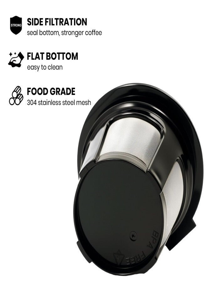 Roogaluckeep Reusable K Cup for Keurig, Black BPA Free Refillable K-Cup Pod Coffee Filters, Universal Fit Refillable Filters for Keurig 1.0 and 2.0 Coffee Maker (Black- 4 Park) - Image 4