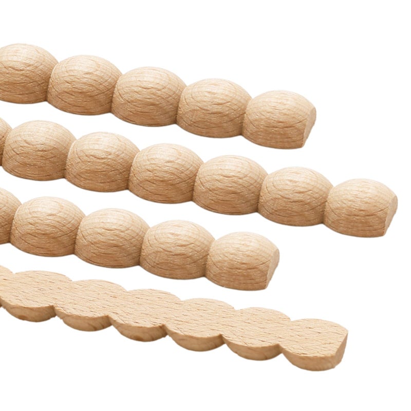 UwinVwin 12 Pcs Decorative Wood Trim - Half Round Wood Beaded Trim, 15.75 Inch Length (400mm), Unfinished 3D Molding for DIY Furniture, Wall, Cabinets, Doors - Image 1