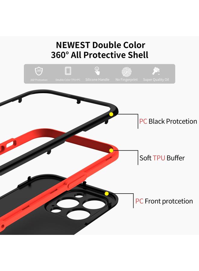 زبون جراب لهاتف iPhone 13 Pro Max، جراب حماية كامل بلونين، 3 في 1 - Image 5