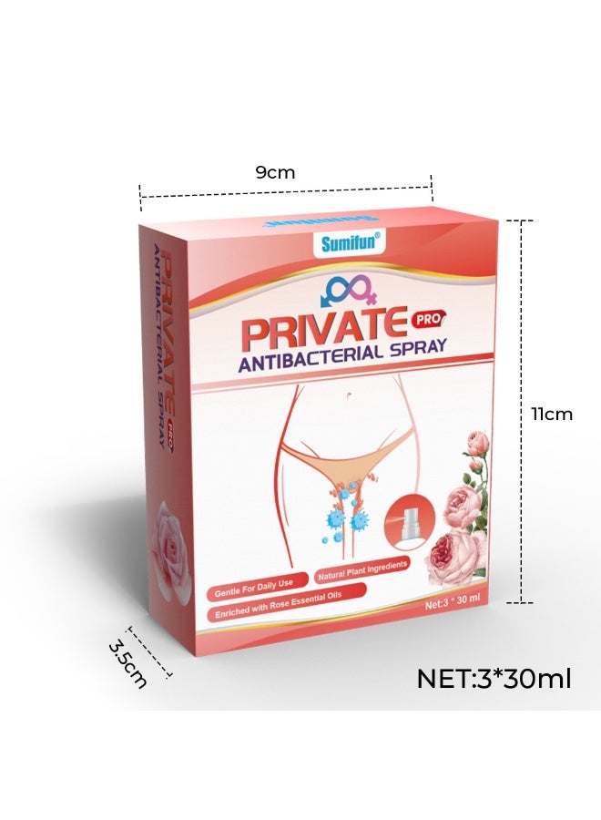 Sumifun Feminine Care Spray 30ml x 3 bottles: Rose essence, antibacterial, anti-itch, refreshing, moisturizing, and gentle on the skin after exercise. - Image 5