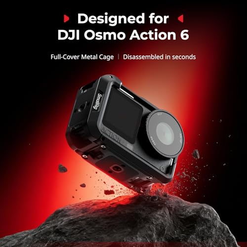SmallRig Cage for DJI Osmo Action 6 (Advanced Edition), Aluminum Alloy Camera Cage with Cold Shoe, Wrist Strap, Lens Cover, Protective Frame with 1/4"-20 Locating Holes, Action 6 Accessories - 5887 - Image 2