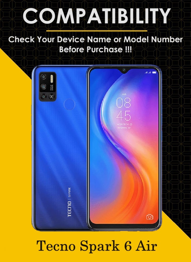 2 Pieces Tempered Glass Screen Protector 5D Designed For Tecno Spark 6 Air Full Glue Edge to Edge Full Screen Coverage And Bubble Free