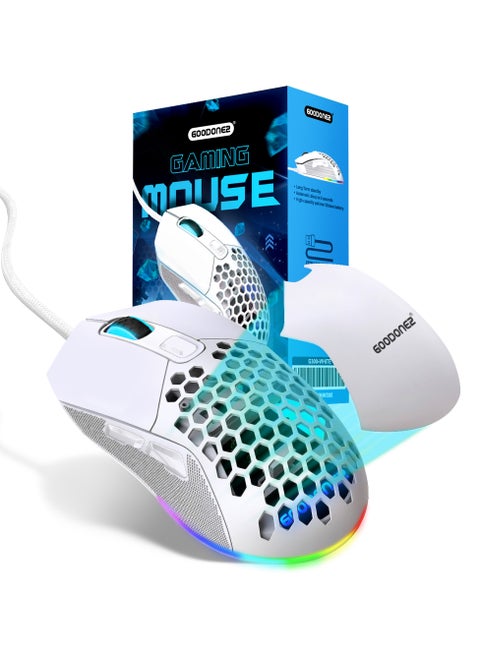 G300 Wired Gaming Mouse, 7200 DPI, 6 Programmable Buttons, 2 Back Cover interchangeable, PC/Mac Computer and Laptop Compatible