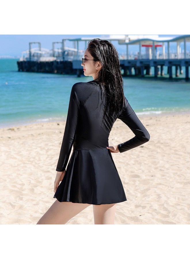 إكستيب بدلة السباحة المحافظة ذات القطعة الواحدة للنساء، تنحيف، تحكم في منطقة البطن، مقاس كبير، حماية من الشمس، بدلة سباحة عصرية لعطلة الشاطئ - Image 4