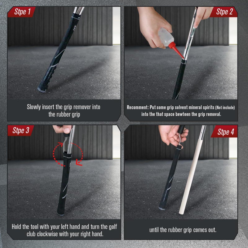 Natupal Golf Grip Removal Tool, V-Groove Grip Remover Saver 11" for Standard Length Swinging Grips Golf Grip Kit Golf Tools Golf Supplies Golf Grip Tool Grip Remover Gripping Tool (1) - Image 3