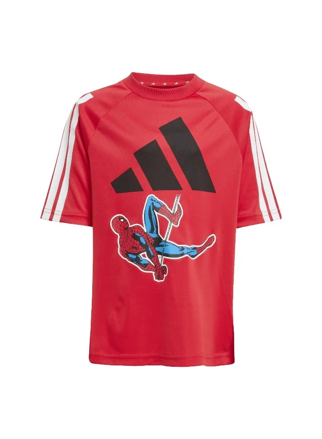 Adidas Lk Mrvl Sm T Red Training T-Shirts For Kids 18-24M