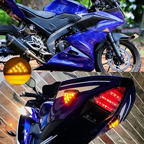 Asryd Motorcycle Turn Signal Smoke Triangle Flush Mount Turn Signal Indicators Amber LED Light Motorbike Lamp Waterproof (Pack of 2) (Pack of 2) For TVS Apache RR310, Black - Image 3