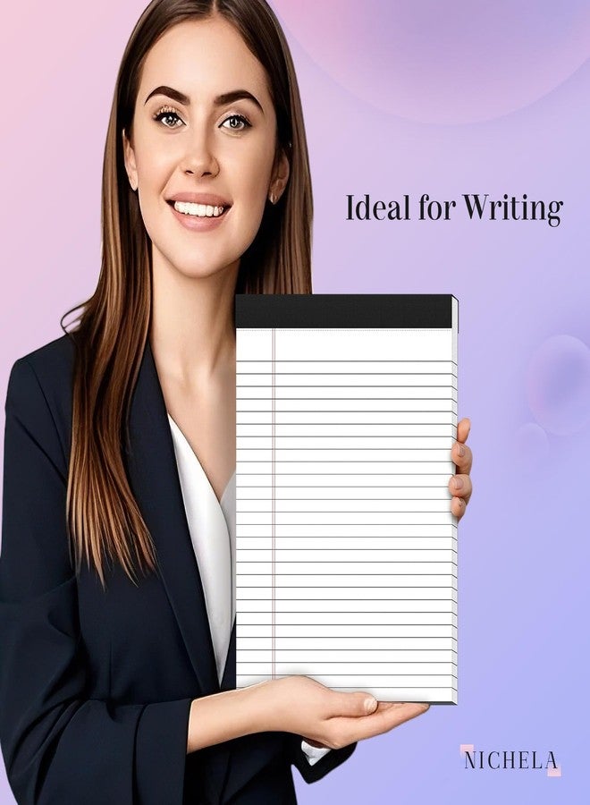 Nichela 60 Sheets Legal Pads 8.5 x 11 Pack of 2 White Note Pads 8.5 x 11 Notepad 8.5 x 11 Perforated Writing Pads Lined Paper Pads Wide Ruled Pad of Paper 30 Sheets Notebook for Study, To-Do Lists, Office - Image 5