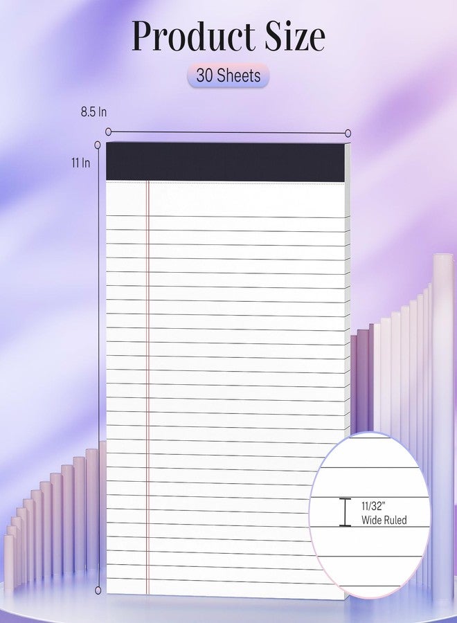 Nichela 60 Sheets Legal Pads 8.5 x 11 Pack of 2 White Note Pads 8.5 x 11 Notepad 8.5 x 11 Perforated Writing Pads Lined Paper Pads Wide Ruled Pad of Paper 30 Sheets Notebook for Study, To-Do Lists, Office - Image 2