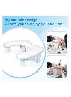 brunson Nail Arm Rest for Nails Tech, White U Shaped - Comfortable Manicure Nail Hand Rest Pillow Cushion, PU Leather Nail Armrest Stand for Acrylic Nail Art Tech, Quick Installation Nail Arm Rest  - Image 5