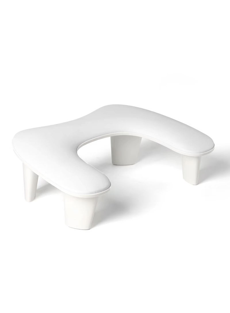 brunson Nail Arm Rest for Nails Tech, White U Shaped - Comfortable Manicure Nail Hand Rest Pillow Cushion, PU Leather Nail Armrest Stand for Acrylic Nail Art Tech, Quick Installation Nail Arm Rest  - Image 1