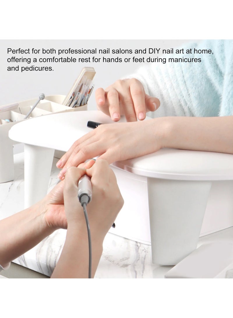 brunson Nail Arm Rest for Nails Tech, White U Shaped - Comfortable Manicure Nail Hand Rest Pillow Cushion, PU Leather Nail Armrest Stand for Acrylic Nail Art Tech, Quick Installation Nail Arm Rest  - Image 2