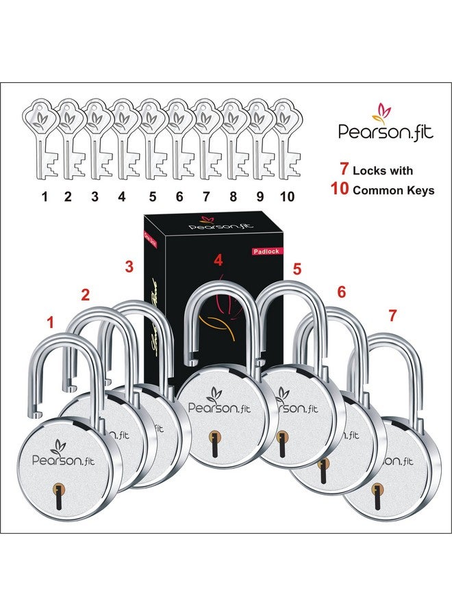 Pearson.fit Round Padlock 65mm 7 Lock Open with 10 Same Key 8 levers Double Locking Anti Thift Weather-Resistant Shop Shutter High Security Main Door Lock for Home - Image 2