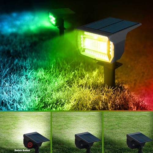 Epyz Abs Plastic Solar Spot Light Outdoor Garden Waterproof 29LED Color Changing RGB Lights for Yard 7 Lighting Modes Multicolor Solar Spotlights for Pathway Garden Outside [ Pack of 1 ] - Image 2