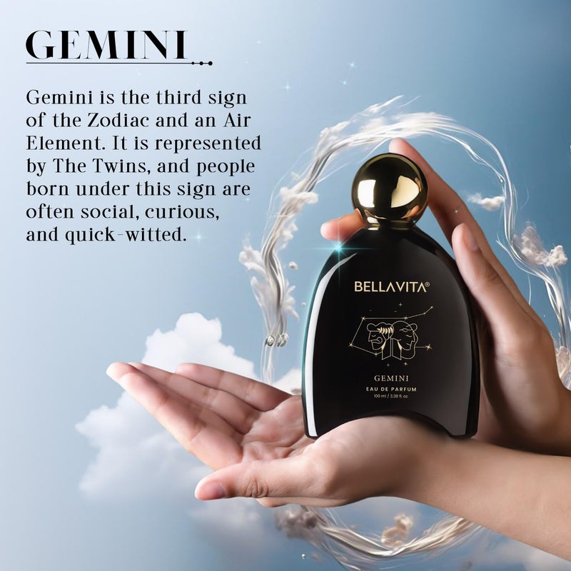 BELLAVITA BELLAVITA Zodiac Collection Gemini Long Lasting Perfume for Man and Woman EDP 100ml Incense Lavender and Leather Spicy Woody Premium Unisex Fragrance for Men and Women  - Image 2