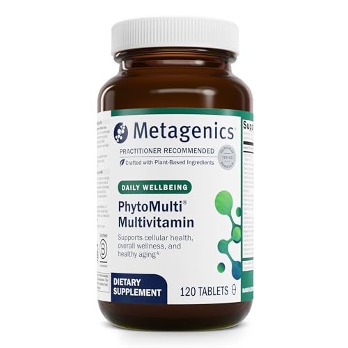 Metagenics PhytoMulti Multivitamin Without Iron Daily Multivitamin for Overall Health Aging 20 Essential Vitamins Minerals with Vitamin B6 Lutein Zeaxanthin More 120 Tablets