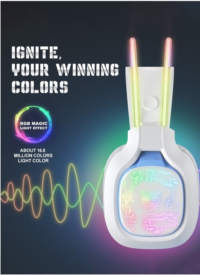 ELTRAZONE X22 Gaming Headset,Over-Ear Gaming Wired Headphones For PS4/PS5/XOne/XSeries/NSwitch/PC,White  - Image 2