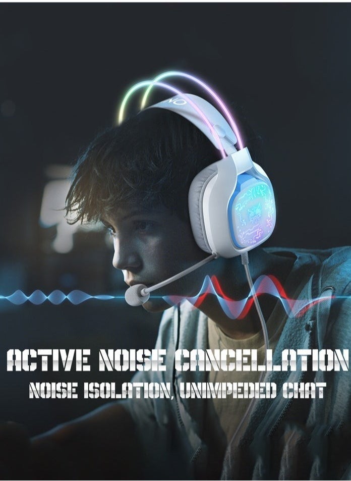ELTRAZONE X22 Gaming Headset,Over-Ear Gaming Wired Headphones For PS4/PS5/XOne/XSeries/NSwitch/PC,White  - Image 5
